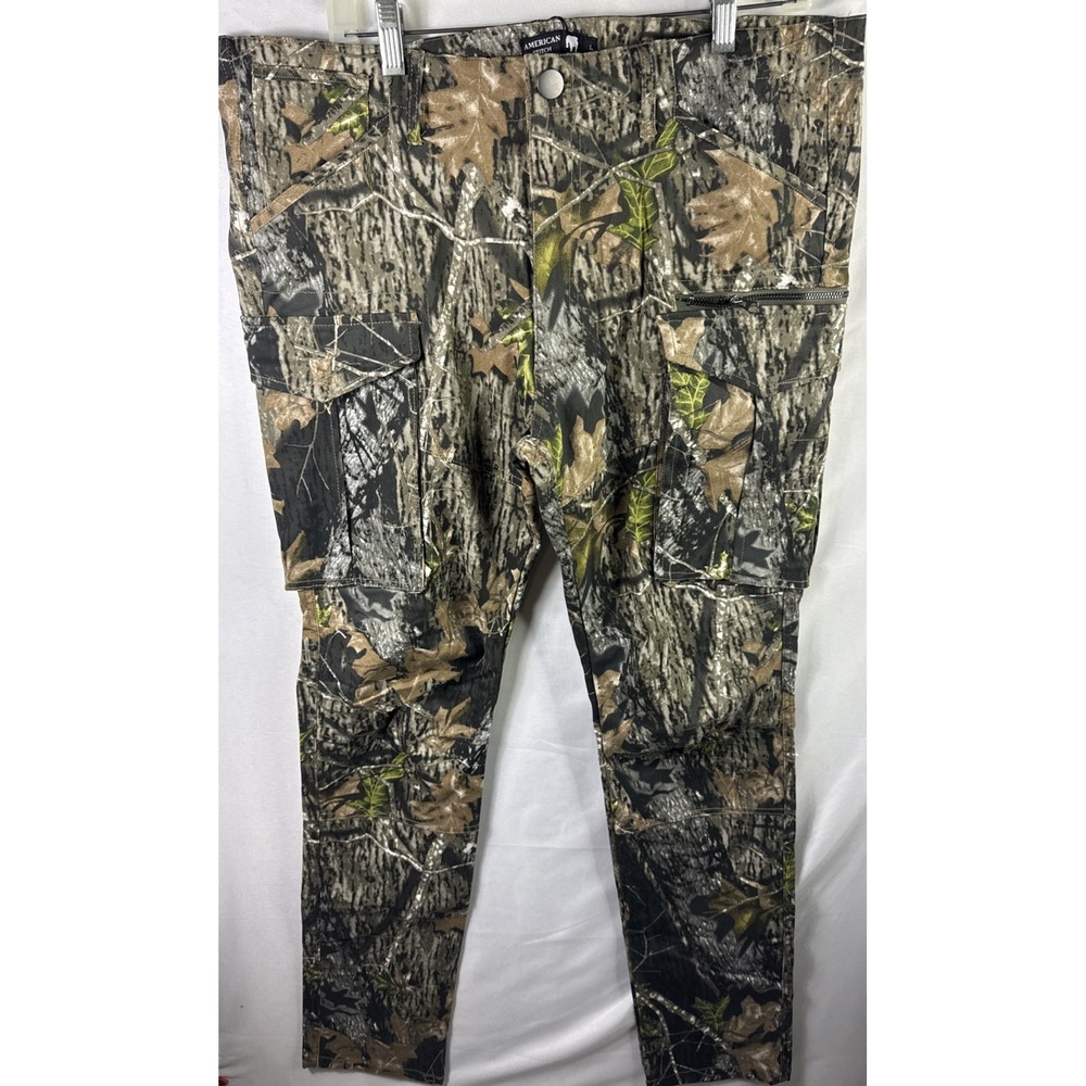 American Stitch Camo Twill Cargo‎ Pants Men's L Woodland Realtree Style NWT
